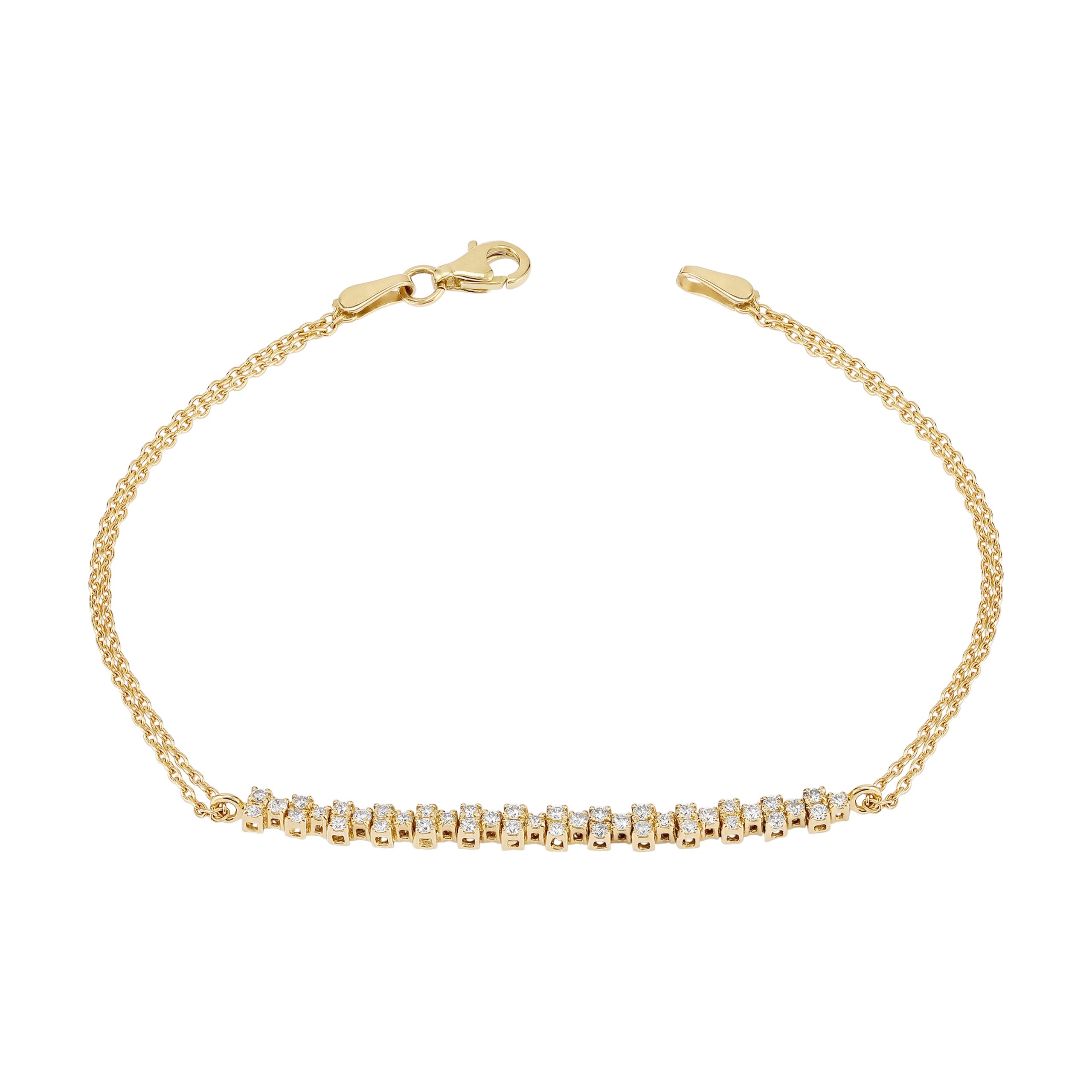 Half Eternity Diamond bracelet in 18 k yellow gold